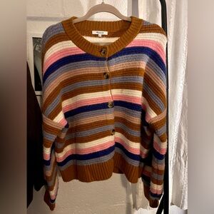 Madewell Striped Springview Cardigan Sweater in Coziest Yarn